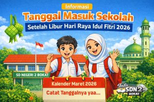 Tanggal Masuk Sekolah Setelah Libur Idul Fitri 2026 | SD Negeri 2 Bokat